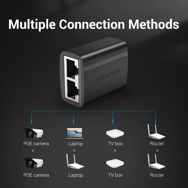 Ethernet Adapter Ethernet Coupler Network Cable Connector Ethernet Cable Connector RJ45 Splitter 1 to 2 Ways