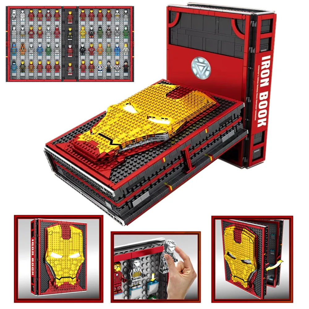 

2019 Marvel Avengers Endgame Super Heroes Iron Man Commemorative Book With 52 Pcs Figures Building Blocks Bricks Kids Toys