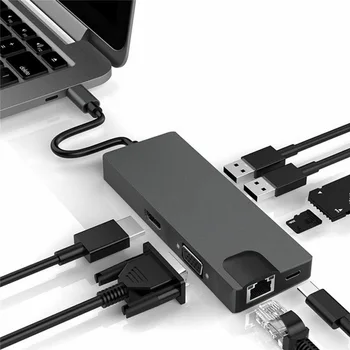 

Aluminum alloy Converter hub Accessories USB3.0 HDMI VGA RJ45 Ethernet