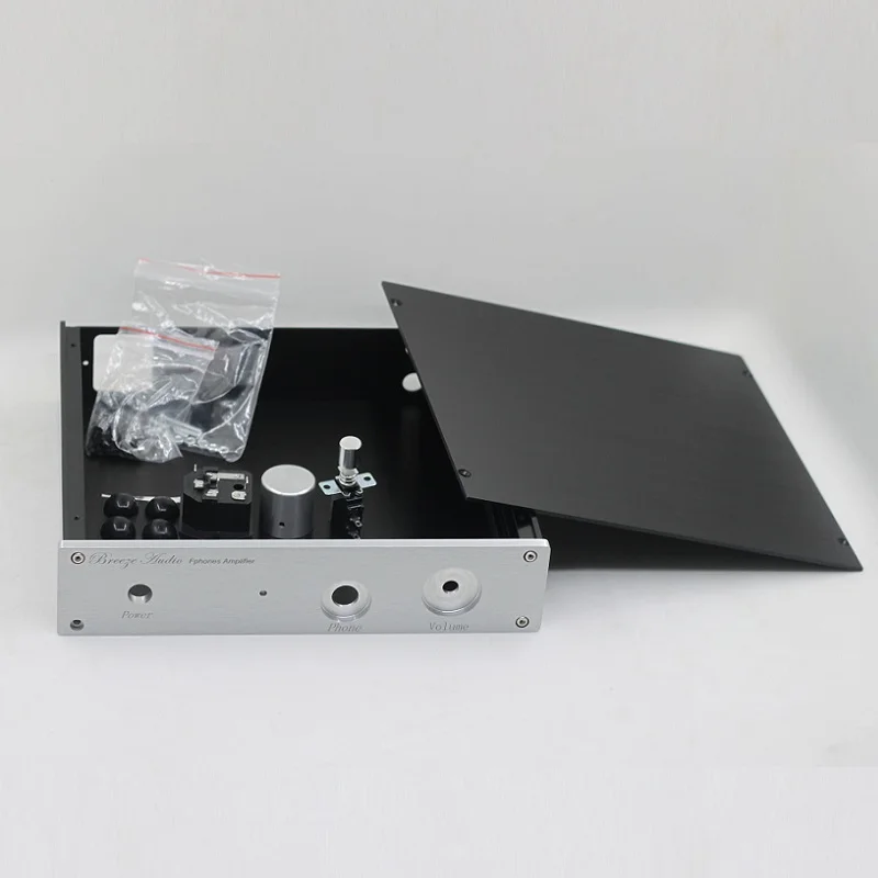 Mini Size W210 H45 D188 BZ2204 Headphone Amplifier Chassis Knob All Aluminum AMP Case DIY Silver Black Panel Chassis DAC