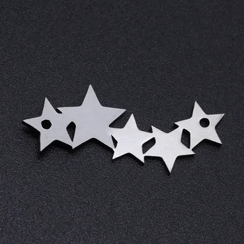 

5pcs/lot 100% Stainless Steel Stars Connector Charms Wholesale Jewelry Making Charms Never Tarnish Necklace Pendants