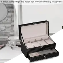 2 слоя кожаный ящик для часов ювелирные изделия браслет ожерелье чехол для хранения Органайзер
