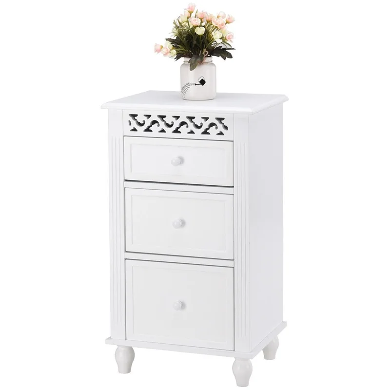 GIANTEX Modern White Bathroom Cabinet Home Furniture Wood Kitchen Collection Storage Organizer Floor Cabinet HW57016