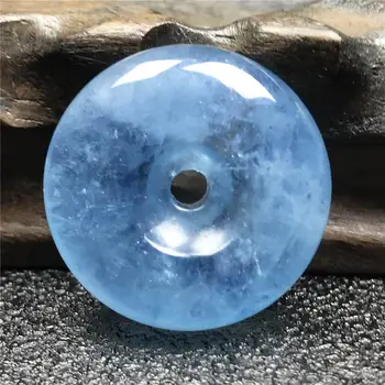 

Peace Buckle Top Natural Blue Aquamarine Pendant For Woman Lady Gemstone 26x10mm Round Beads Healing Stone Fashion Jewelry AAAAA