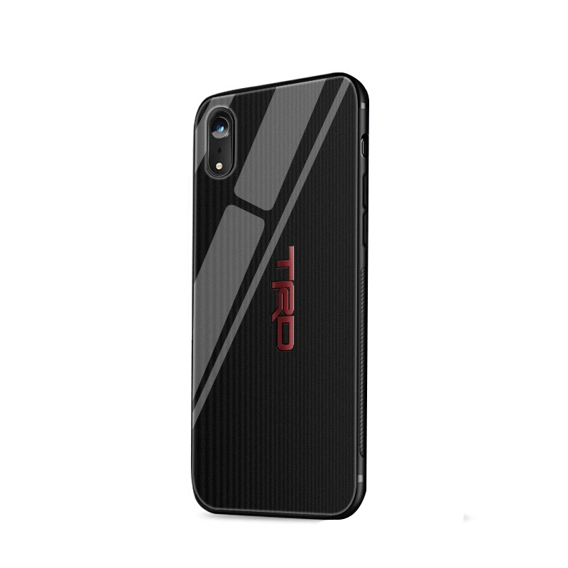 Стеклянный чехол для телефона из термопластичного стекла для Apple iPhone 5 5S SE 6 6S 7 8 Plus XR X XS Max чехол с логотипом автомобиля TRD Toyota Racing