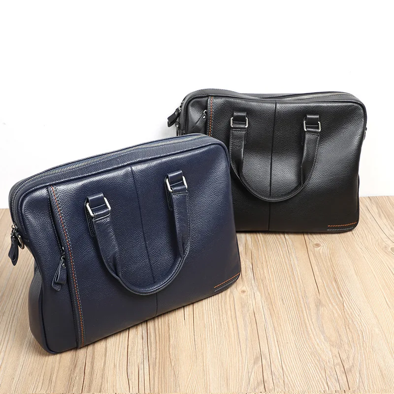 Натуральная кожа Tote натуральная кожа мужской портфель мужская сумка, бизнес сумка мужская 14 дюймов ноутбук сумки на плечо
