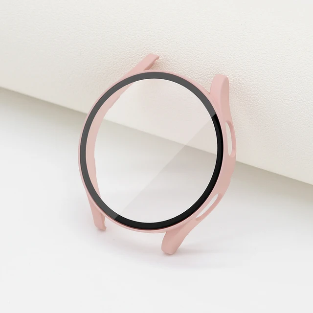 Case+Glass Cover for Samsung Galaxy Watch 4 40mm 44mm PC Matte Case Protective Bumper Shell Watch Accessories 2021 New Pink