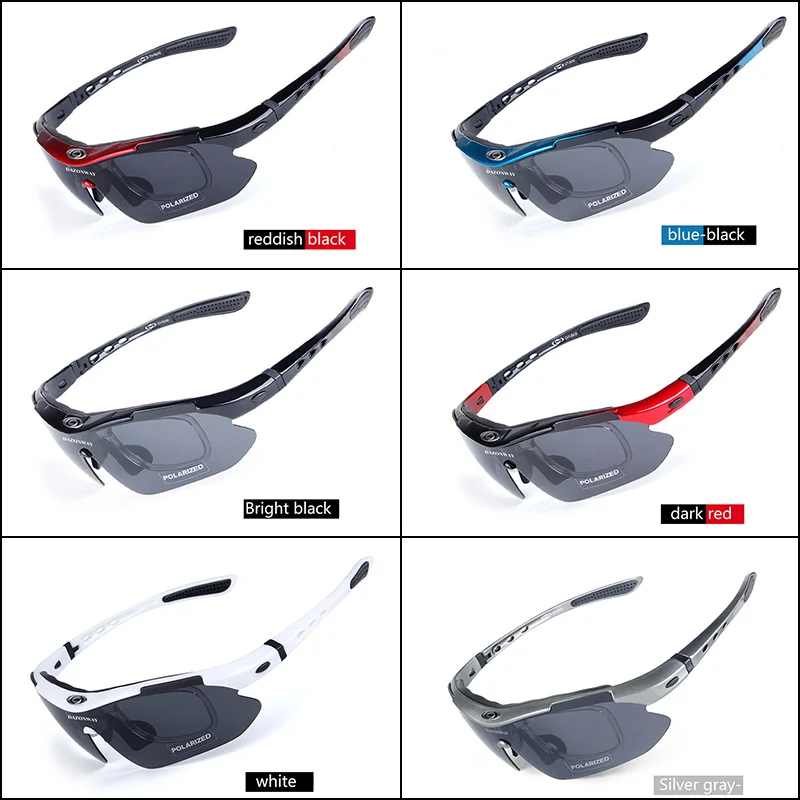 DAZOWNAY Bicycle Glasses Eyewear Sunglasses Men Women Polarized UV400 Cycling MTB Bike Road Bike Fishing Running Googles 5 Lens