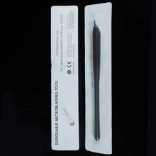 10 шт. Перманентный макияж Черный одноразовые ручки для микроблейдинга ручной инструмент с 7/12/14/17/18U иглы вышивка лезвия