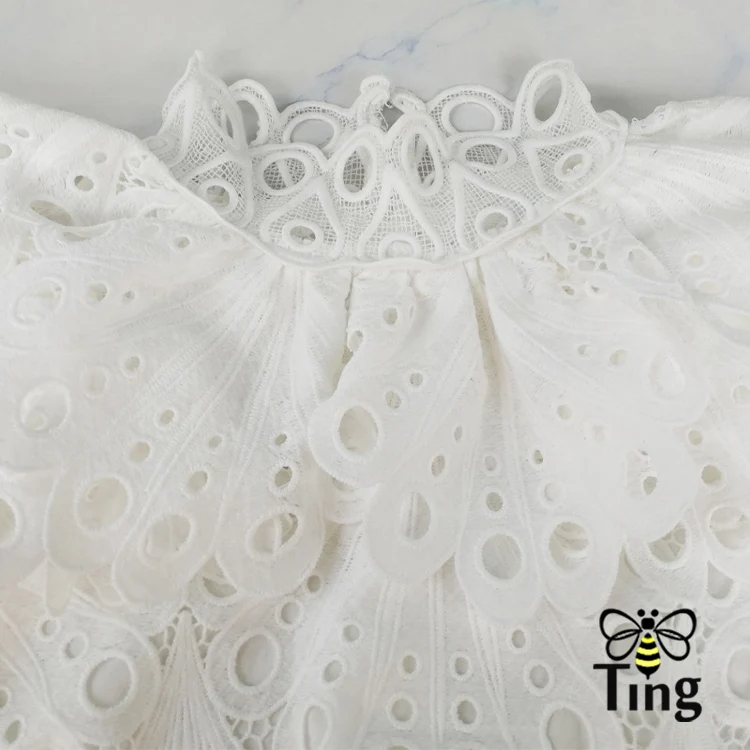 Tingfly Runway дизайнер высокое качество вышивка выдалбливают вырезы мини платья для вечеринок Мода оборками Короткое роскошное платье модный