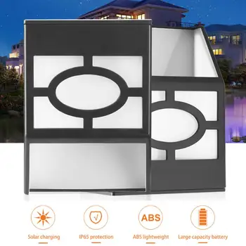 

light Wall Mount LED Outdoor Garden Path Landscape Fence Yard Lamp 2 Modes Retro Solar Powered decor