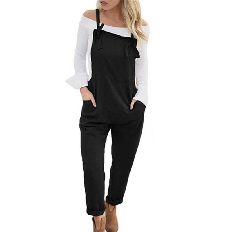 

Women's Overalls Casual Loose Linen Pants Jumpsuit Strap Harem Trousers Overalls Woman One Piece Jumpsuit Pocket Ladies Rompers