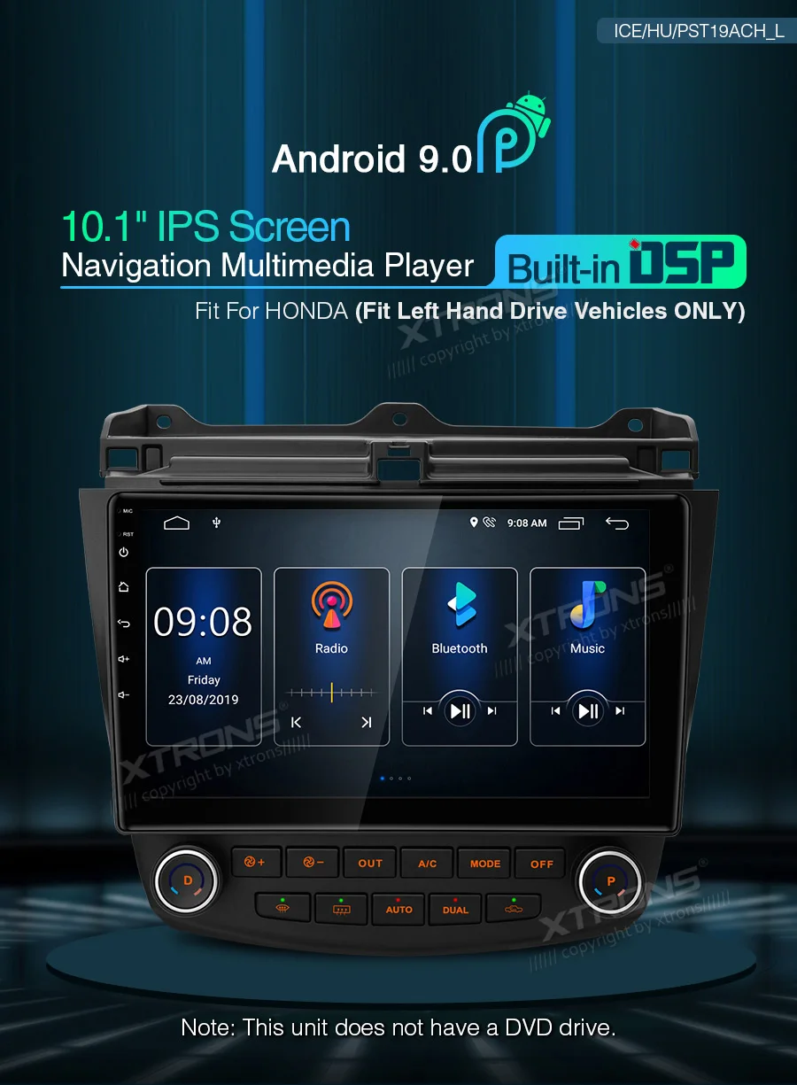 XTRONS 10,1 ''ips Android 9,0 DSP Автомобильный мультимедийный стерео радио плеер для HONDA Accord 2002-2007 VII 7 левый руль gps без DVD