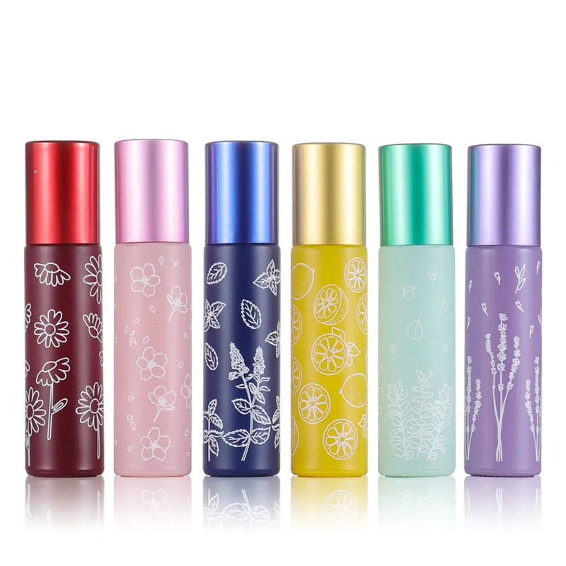 Natural Gemstone Roller Bottle 10ml Essential Oil Bottle Fresh Color Roll on Bottle  Pink Containers 12pcs/lot P283