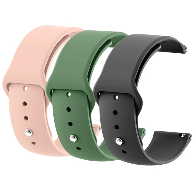 G Универсальный Смарт-часы ремешок для смарт-браслета Amazfit Bip huawei 20/22 мм Фитнес группа ископаемых Asus Zenwatch Apple силиконовый браслет ремешок - Цвет ремешка: G