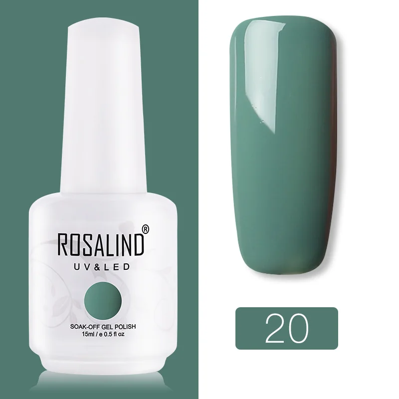 RH20 ROSALIND Гель-лак гибридные лаки для ногтей Маникюр УФ светодиодный полуперманентный гель для ногтей впитывающий Гель-лак базовое верхнее покрытие 15 мл цвет - Цвет: RH20