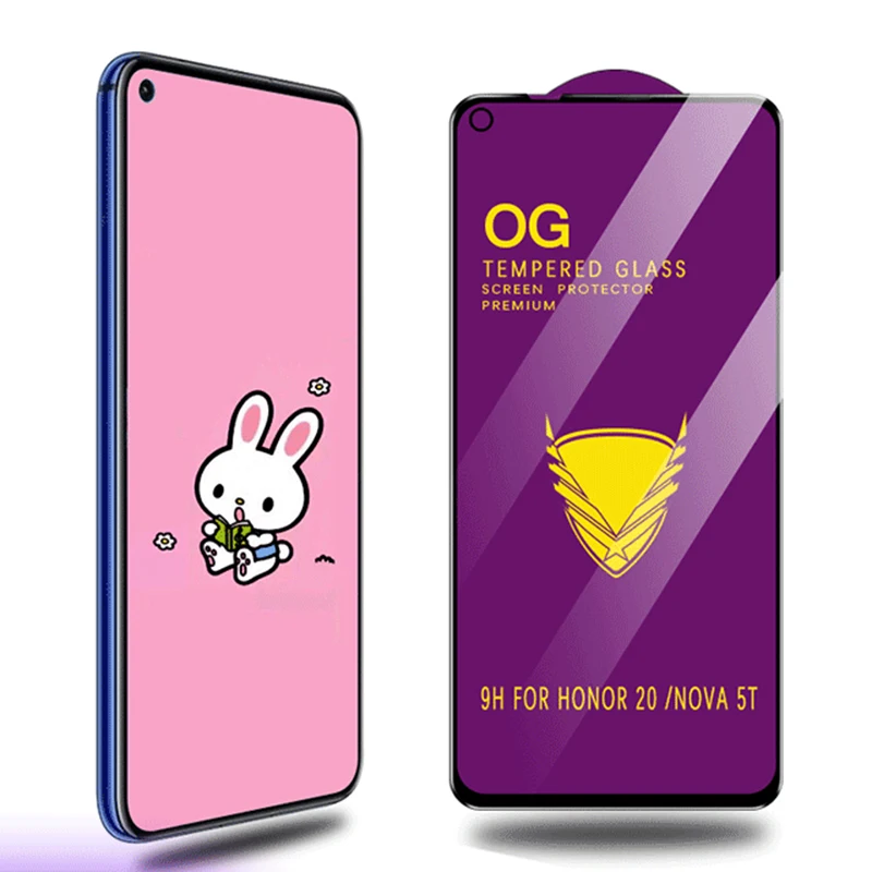 

Full coverage protective glass For Huawei Honor 20 Pro 20s 10 lite 9X P smart 2019 Tempered glass Screen Protector Film