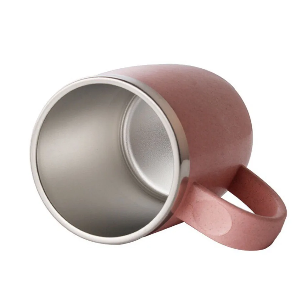 С крышкой двухстеновая чашка из нержавеющей стали кофейный для дома и офиса бутылка для воды и чая простая ручка кружка