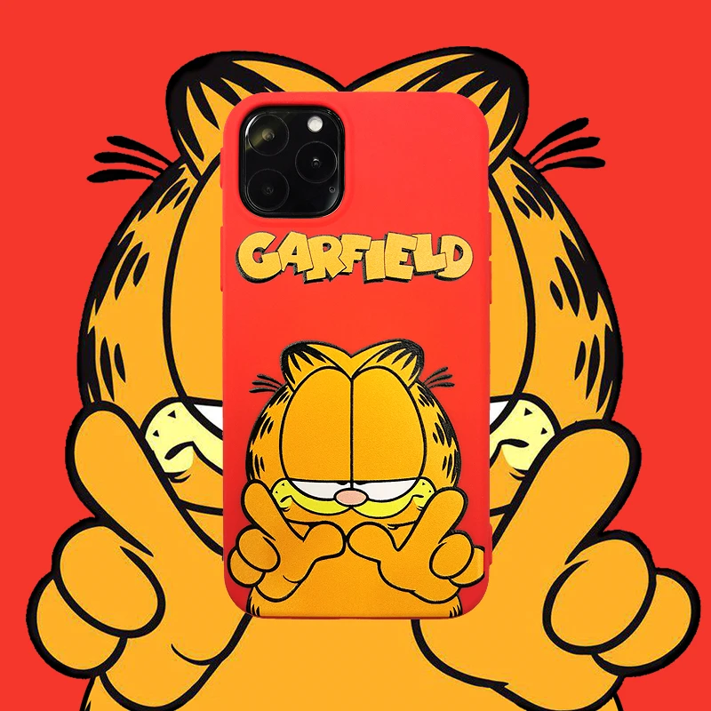 

Cartoon Garfield famous brand colorful for iPhone11 Xs MAX Xr X 6 6s 7 8 plus soft TPU back cover
