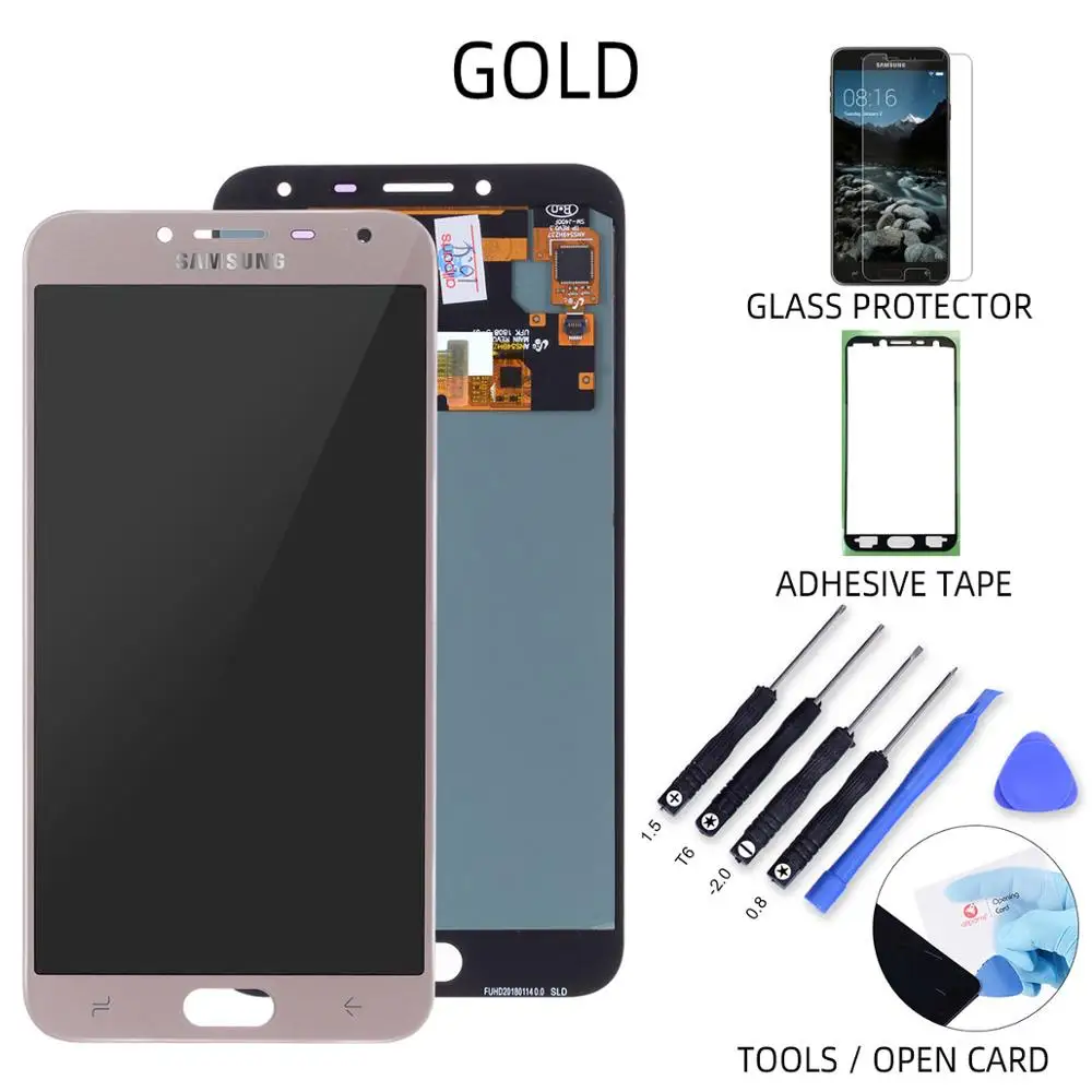 AMOLED ЖК дисплей для samsung Galaxy J4 дисплей сенсорный экран Замена для samsung J4 Plus ЖК J6 Plus J400 J410 J610 - Цвет: Gold J4 2018
