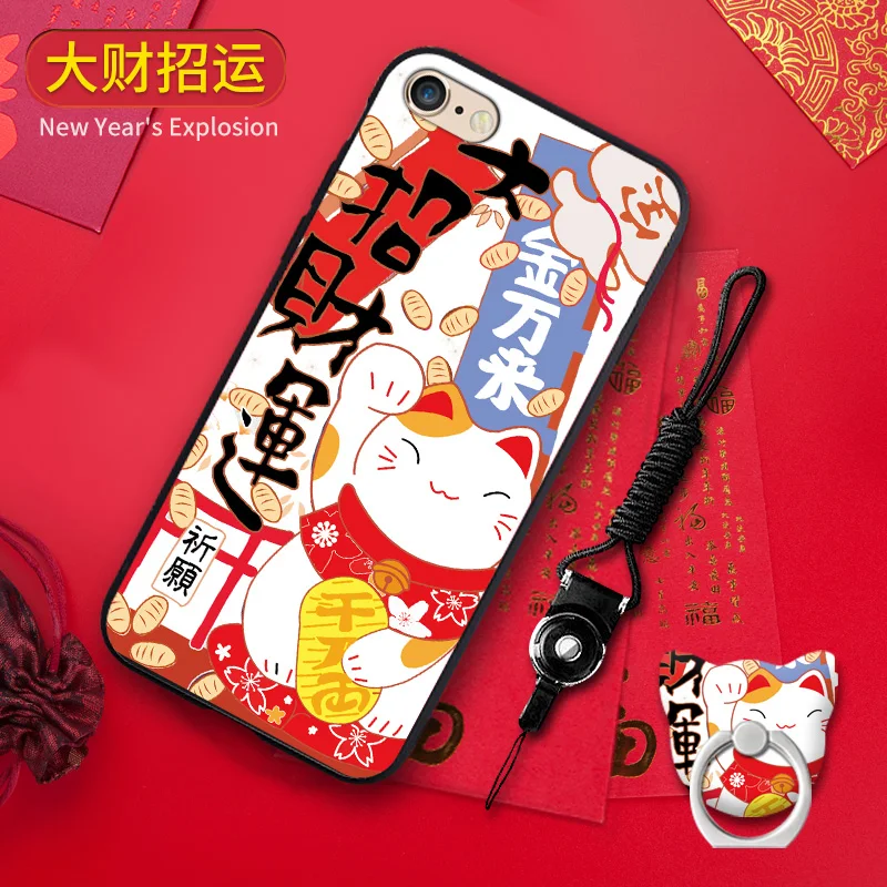 Силиконовый чехол для iPhone5s, мягкий чехол из ТПУ, полностью защитный чехол с мультяшным котом - Цвет: Золотой