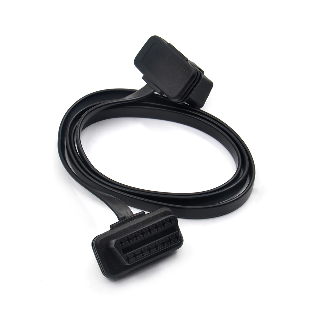 30 60 100CM Flat + Thin As Noodle 16 Pin OBD OBDII OBD2 16Pin Male To Female Car Scanner Extension Cable 8Core Connector obd2 scanner obd2 connector obd2 extension cable obd2 cable