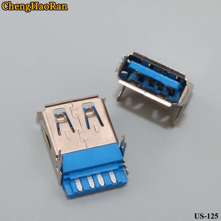 ChengHaoRan 2 шт./лот USB A мама AF 3 0 провод синий пластиковый Супер высокоскоростной