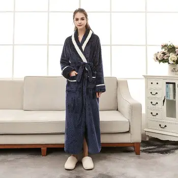 

Women Kimono Bath Robe Plus Size Sexy Dressing Robes Lovers Winter Fashion Flannel Bathrobe