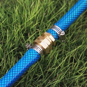 

5/8" Stainless Steel Garden Hose Repair Male&Female Mender With Stainless Clamp 3 Set 3 X Hose Connectors 6 X Clamps