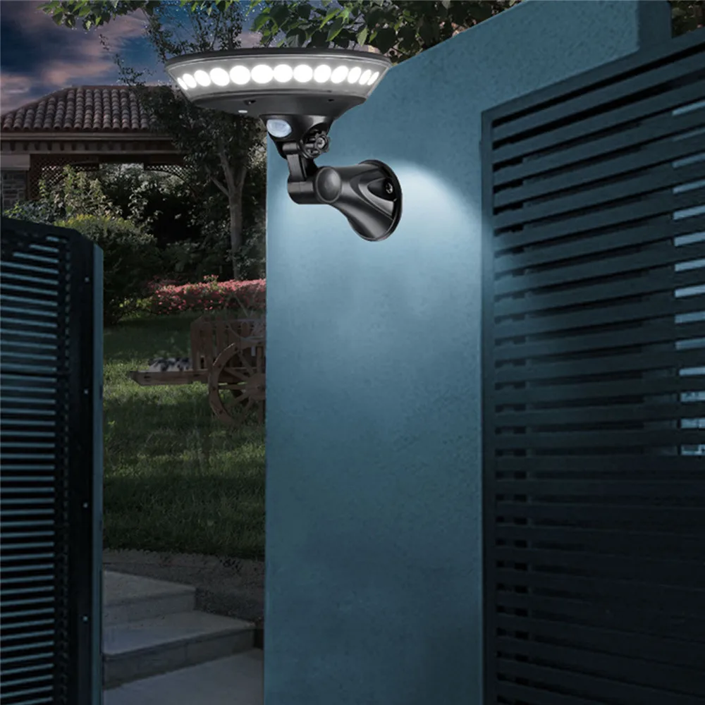

UFO Fence Solar Lamp Powered 29LEDs Waterproof PIR Motion Sensor 360 degree Round Grille Light Wall Mount Pathway Yard