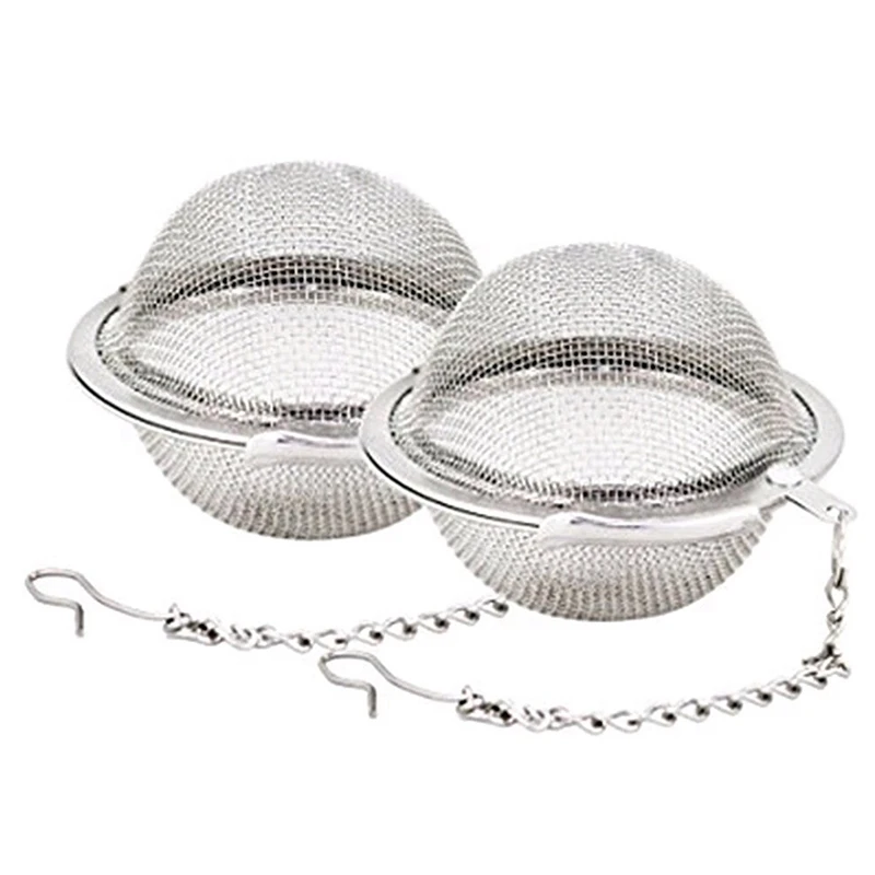 

Top-2pcs Stainless Steel Mesh Tea Ball 2.1 Inch Tea Infuser Strainers Tea Strainer Filters Tea Interval Diffuser for Tea