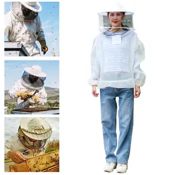 

Beekeeping Suit Outfit with Detachable Veil Hood for Bee Keepers White