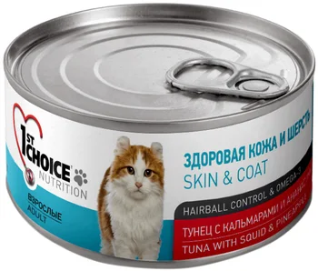 

1ST CHOICE 1ST CHOICE CAT ADULT bezzernovye for adult cats with tuna, squid and pineapple 85 g