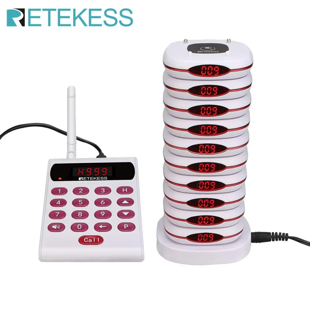 Retekess TD161 ресторанный пейджер с 10 каботажными приемниками система подкачки для