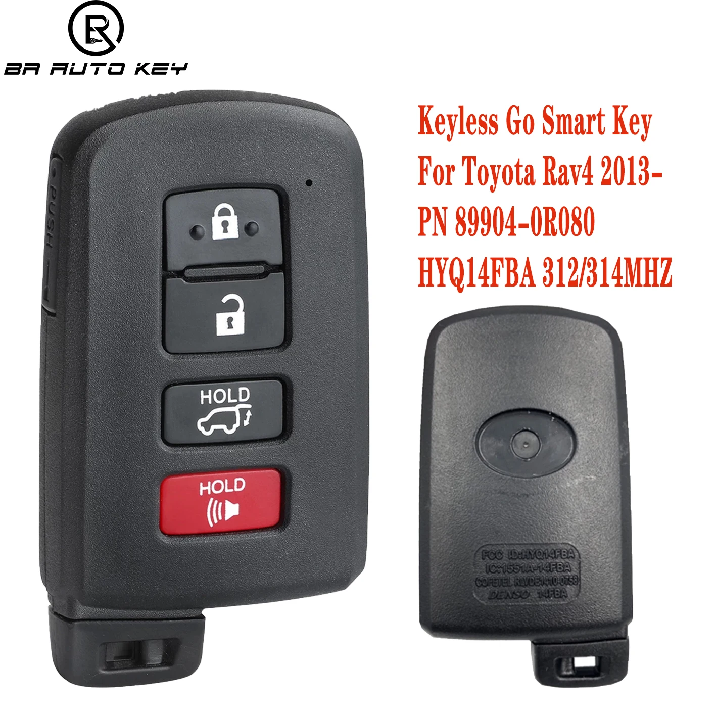 89904-42230 Smart Remote Car Key fob for Toyota RAV4 Keyless Go 2013-2018 281451-0020 G Board HYQ14FBA 312/ 314.3MHz 8A Chip