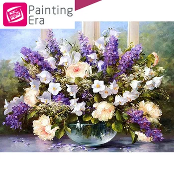 

Era Flower full drill Diamond Painting Lilac Diamond Embroidery Flowers Picture Of Rhinestones Diamond Mosaic Art home decor