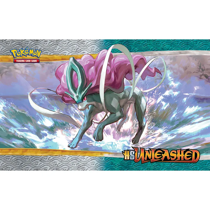 

Takara Tomy Pokemon Trading Card Game HS Unleashed Suicune Playmat Board Games Mat Pad Antislip Mousepad Toys
