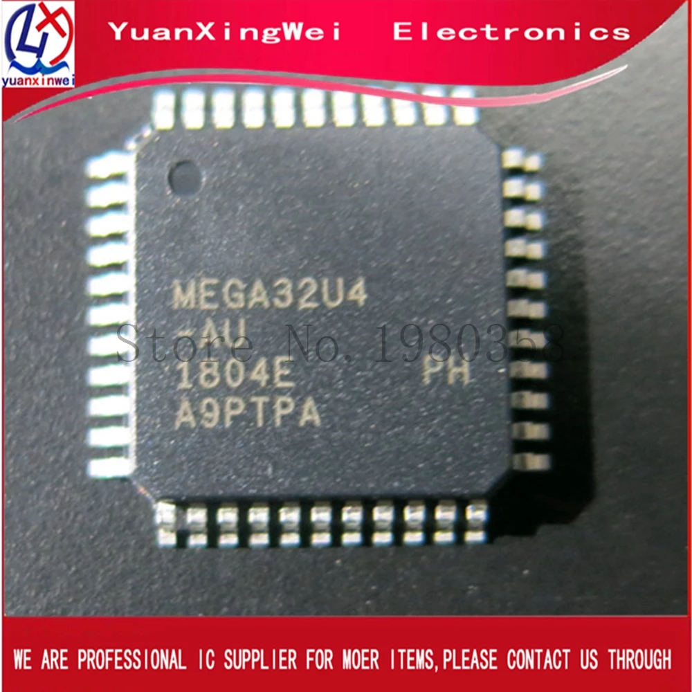 ATMEGA32U4 TQFP44 MCU 8-битный ATmega AVR RISC 32KB флэш-памяти 3,3 V/5 V 44-Pin ATMEGA32U4-AU