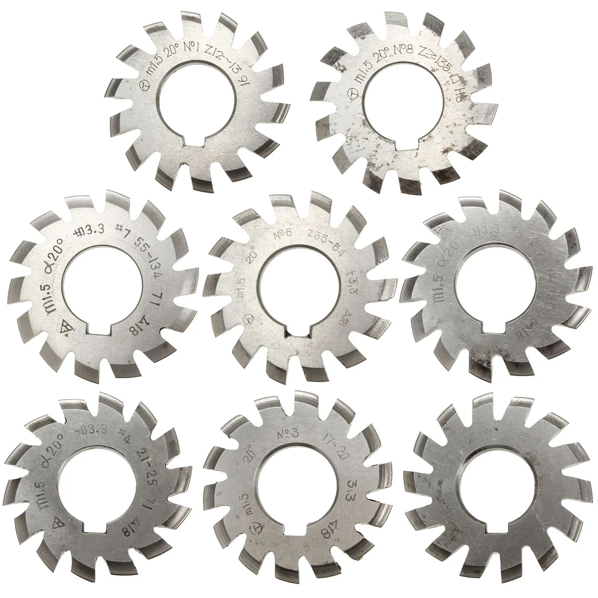 Module 1.5 M1.5 PA20 Degrees Bore 22mm #1-8 HSS Involute Gear Milling Cutter High Speed Steel Milling Cutter Gear Cutting Tools
