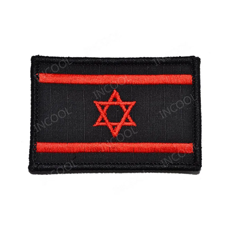 Israel Flag Red Израиль вышитый флаг нашивка череп армия военный тактический боевой дух нашивки эмблема аппликации боевой флаг Израиль вышивка значки - Цвет: Israel Flag Red