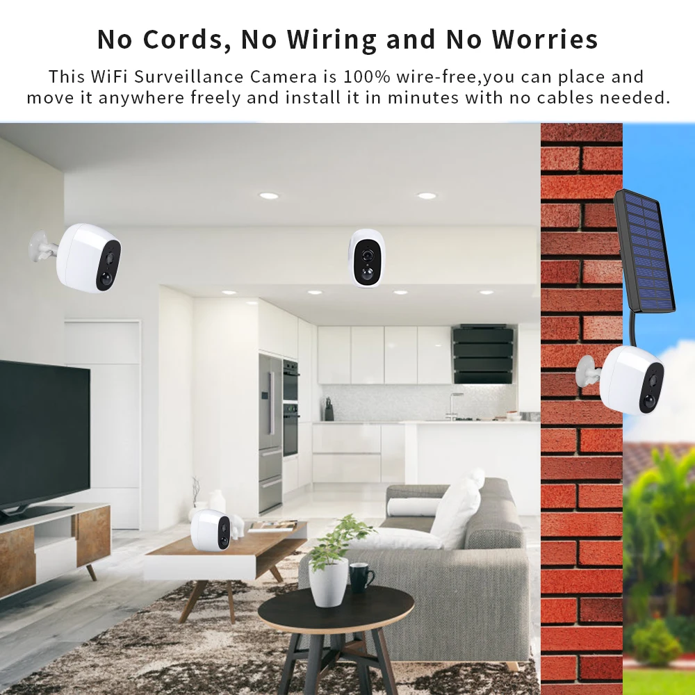 Solar sem Fio Sensor de Movimento Vigilância por Vídeo p ao ar Didseth Livre Câmera fi Bateria Recarregável ip Pir Segurança 1080 wi 14 Didseth 1080 p ao ar livre câmera