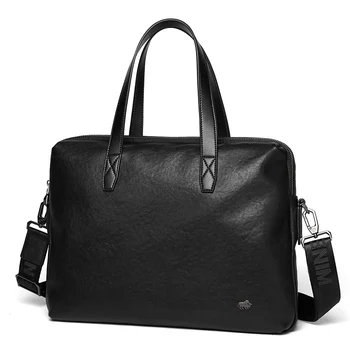 

Bison Denim Multifunction Genuine Leather Business Briefcase Fashion Men's Crossbody Bags Cowhide High Quality Male Handbags