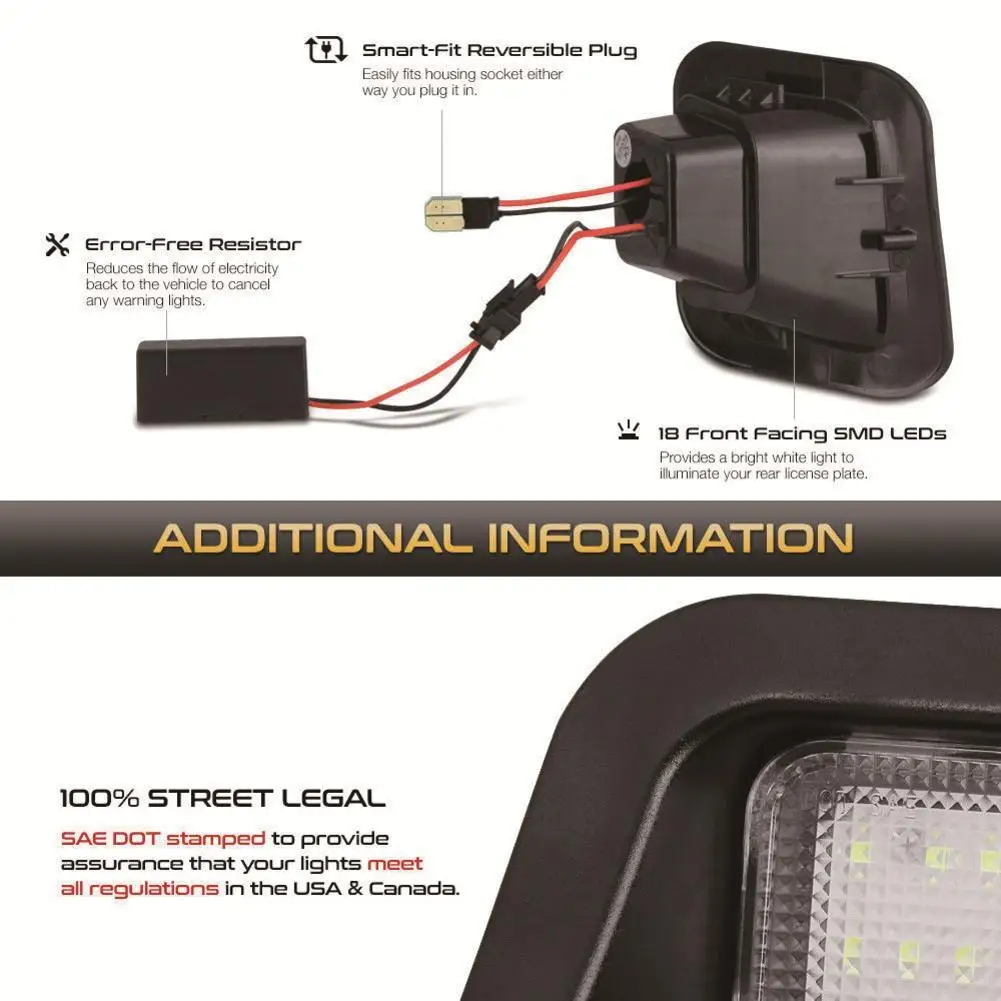 2x светодиодный номерной знак задний бампер светильник s светодиодный лампы для Dodge Ram 1500 2500 3500 2003- авто освещение номерной знак светильник