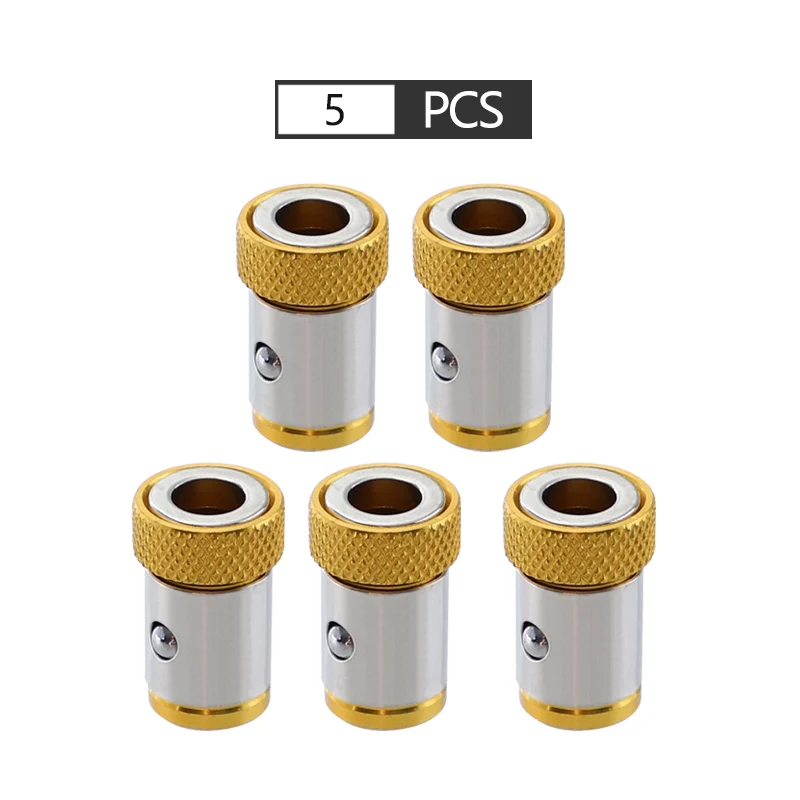 5PCS 1/4 ''6,35 мм отвертка магнитное кольцо S2 сплав сталь Съемный магнит драйвер шестигранное сверло для электродрели сильный магнетизатор - Цвет: 5PCS