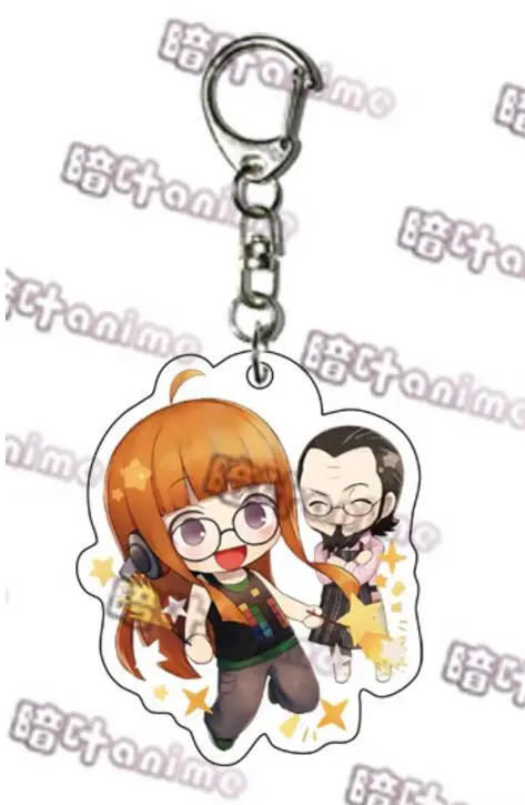 Темно-розовый Аниме Persona 5 Ren Amamiya Morgana Ryuji Sakamoto Ann Takamaki Makoto Niijima Косплей акриловый брелок кулон брелок с игрушкой подарок - Цвет: Темно-розовый
