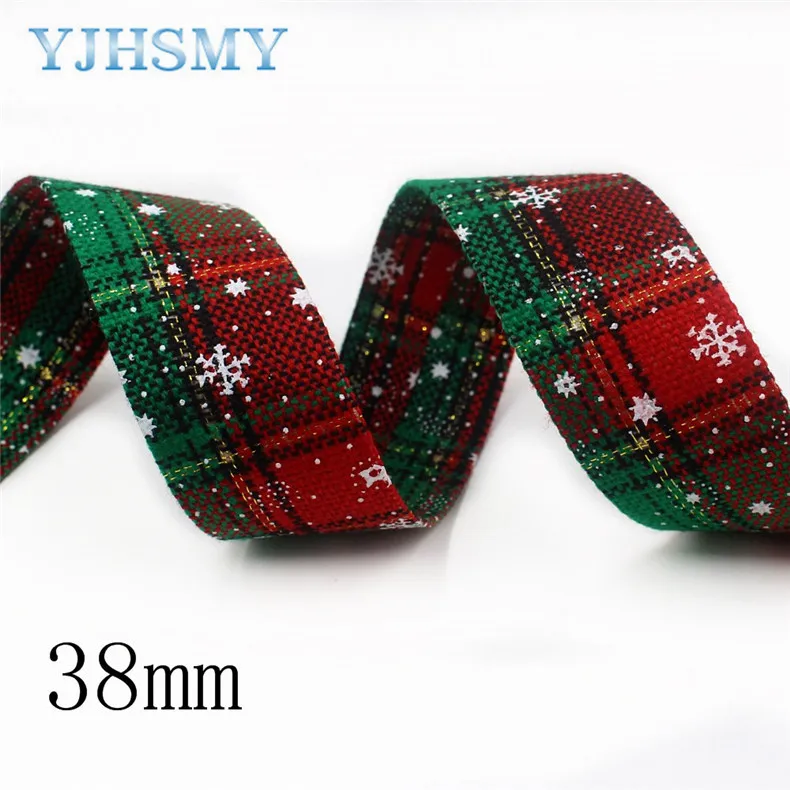 I-19903-2031-38mm I-19903-2029 10/25/38 мм 5 ярдов Красный тканевая лента плед, DIY ручной работы аксессуары для волос для свадьбы подарок упаковочных материалов - Цвет: I-19903-2031-38mm