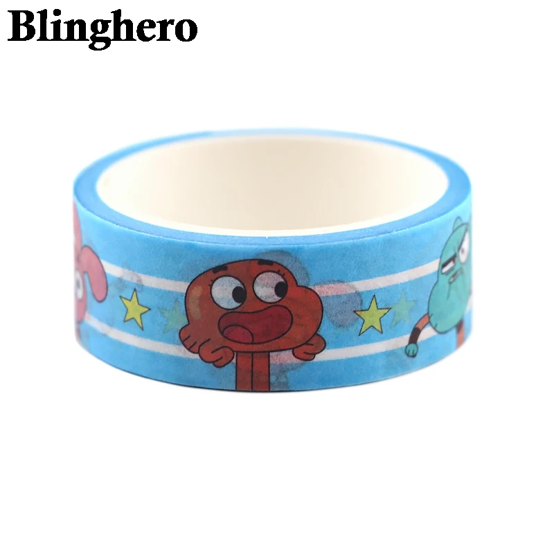 CA604 удивительный мир Gumball набор декоративного скотча васи японская бумага маскирующая Лента наклейки с лентами декор канцелярские ленты Скрапбукинг