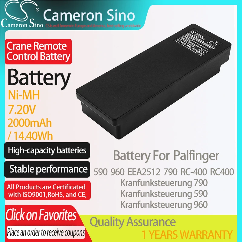 2000mAh Battery Replacement for Palfinger 590 790 960 EEA2512 Kranfunksteuerung 590 Kranfunksteuerung 790 Kranfunksteuerung 960 RC400 RC-400