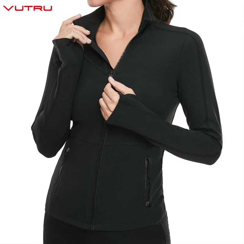 Women’s Running Jacket Slim Fit Lightweight Long Sleeve Full Zip Workout Yoga Jackets Athletic Track Jacket