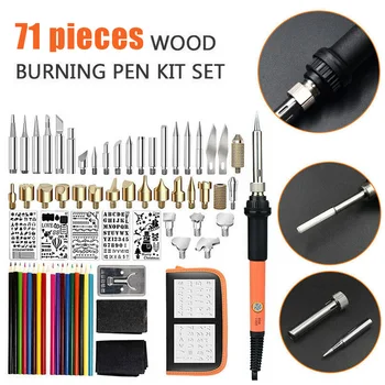 

71 Pcs/set 110V Wood Carving Pen Burning Set Electric Soldering Iron Set Pyrography Tools Kit JDH99
